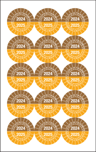 Keuringssticker met jaartallen 