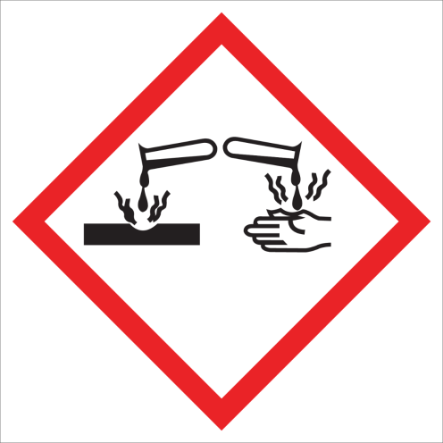 Sticker met pictogram "Bijtende Stoffen" - GHS 05