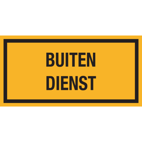 Magneetbord met tekst "Buiten Dienst"