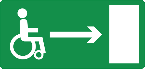 Nooduitgang mindervalide rechts (sticker)