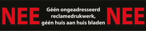 Sticker met tekst Nee/nee