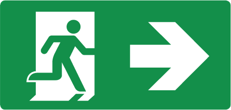 Nooduitgang rechts (opaal sticker)