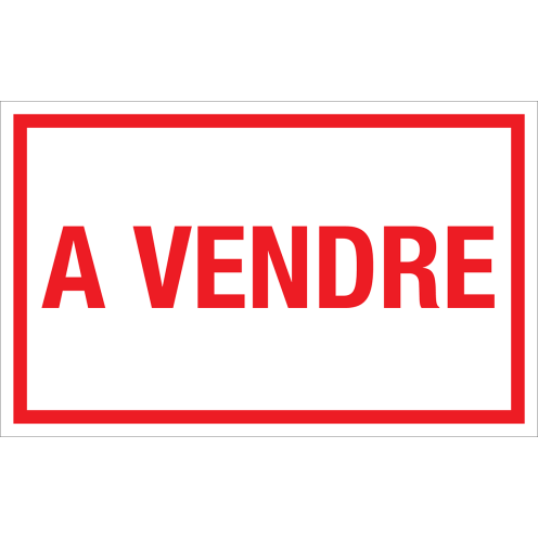 Panneau A Vendre - blanc avec texte rouge