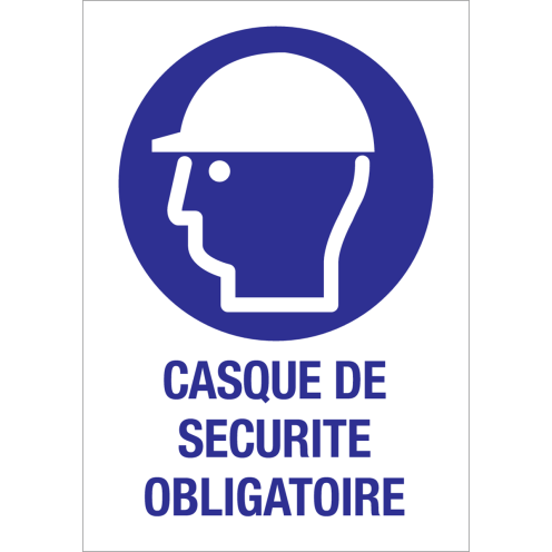 Panneau casque de securite obligatoire
