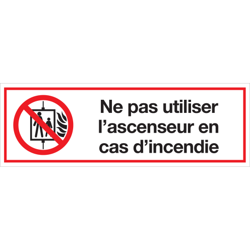 Panneau Ne pas utiliser l'ascenseur en cas d'incendie 