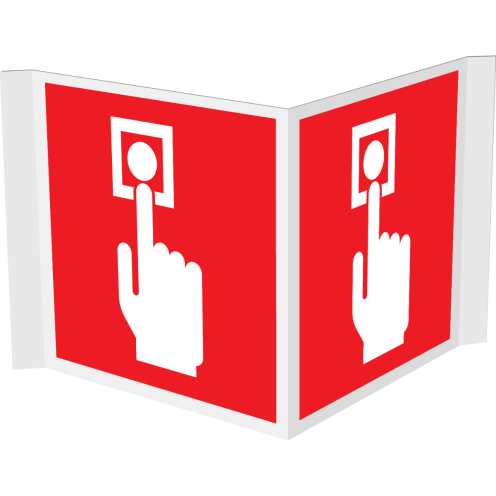 Panorama bord met pictogram van een handbrandmelder