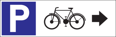 Parkeerbord "Fietsen rechts" Dibond 340x110mm