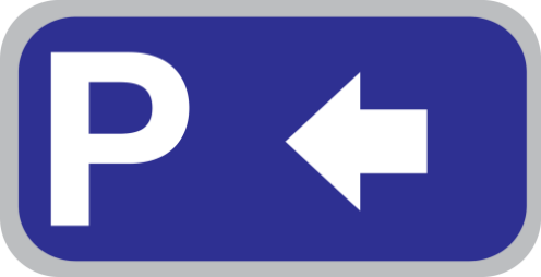 Parkeerbord "Parkeren links" aluminium 400x200mm