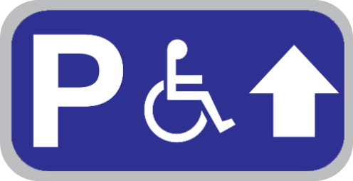 Parkeerbord "Mindervalide rechtdoor" aluminium 400x200mm