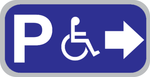 Parkeerbord "Mindervalide rechts" aluminium 400x200mm