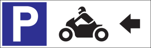 Parkeerbord "Motoren links" Dibond 340x110mm