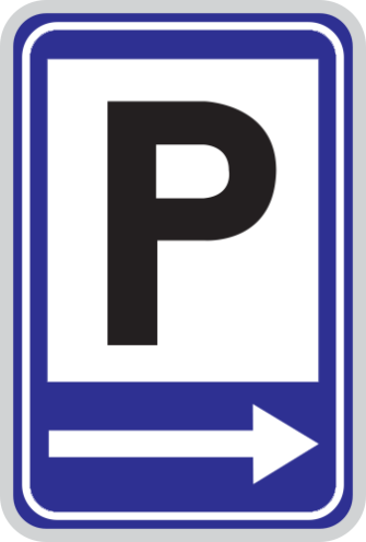 Parkeerbord "Parkeerplaats rechts" aluminium 400x600mm