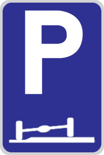 Parkeerbord "Op de stoep / weg" aluminium 400x600mm