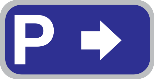 Parkeerbord "Parkeren rechts" aluminium 400x200mm