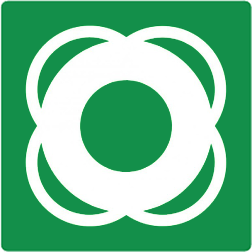 Sticker met pictogram reddingsboei ISO 7010