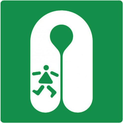 Bord met pictogram reddingsvest kind ISO 7010