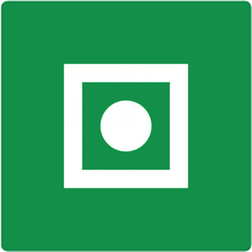 Bord met pictogram algemeen scheepsalarm ISO 7010