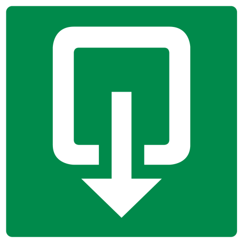 Uitgang spiegelbeeld (raamsticker)