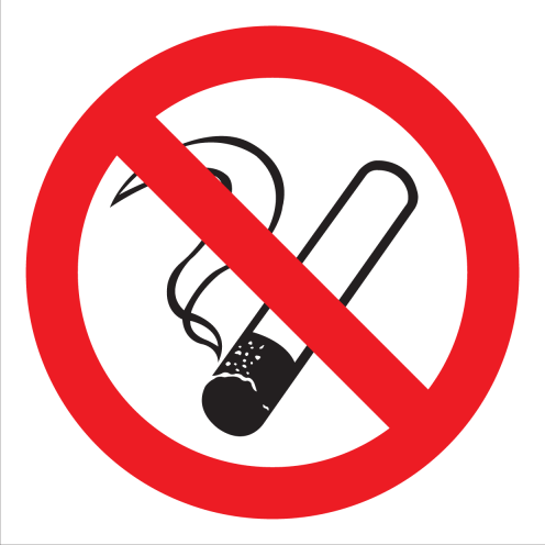 Sticker met pictogram Roken verboden (Raamsticker)