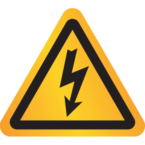 Reflecterende sticker met pictogram "Waarschuwing Elektrische Spanning" - ISO 7010 - W012