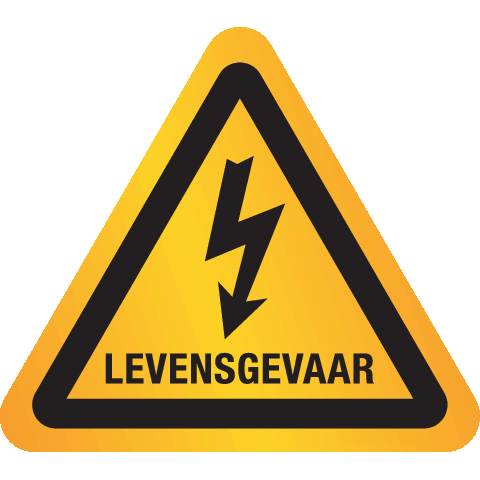 Reflecterende sticker met pictogram "Waarschuwing Levensgevaar Elektriciteit" - ISO 7010 - W012