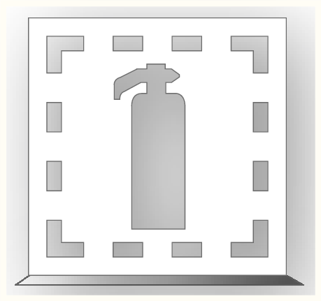 Sjabloon Brandblusser 1000x1000mm