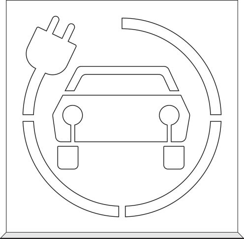Spuitsjabloon oplaadpunt elektrische auto's