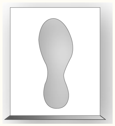 Sjabloon Voet rechts 200x400mm