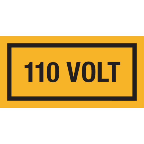 Sticker met tekst "110 Volt"
