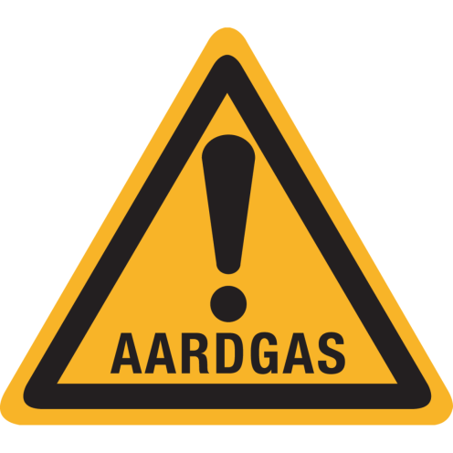 Sticker met pictogram "Waarschuwing Aardgas"