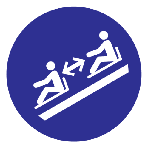 Sticker afstand houden rodelbaan verplicht