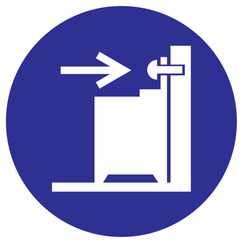 Sticker met pictogram anti-kantelbeveiliging verplicht - ISO7010 - M071