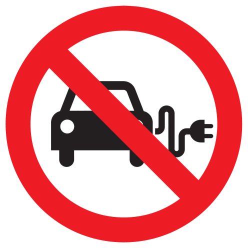 Sticker met pictogram "Auto Opladen Verboden"