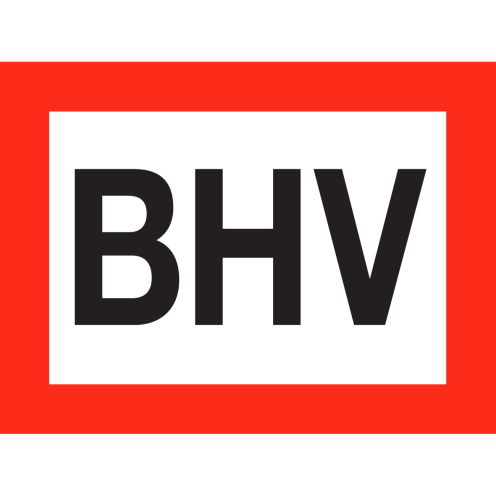 Sticker met tekst BHV