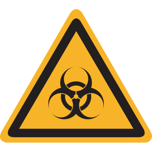Sticker met pictogram "Waarschuwing Biologisch Gevaar" - ISO 7010 - W009