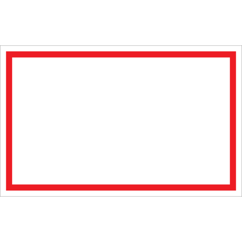Sticker blanco - witte sticker met rood kader