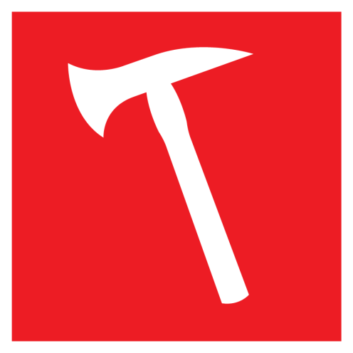 Sticker met pictogram van een bijl