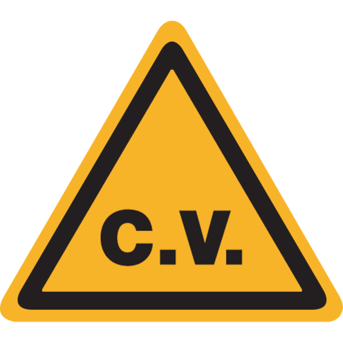 Sticker met tekst "CV"