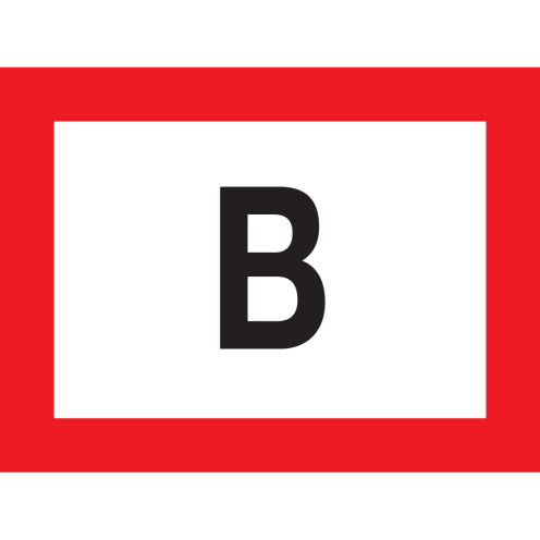Sticker met pictogram B - voedingsaansluiting droge blusleiding - NEN 1594