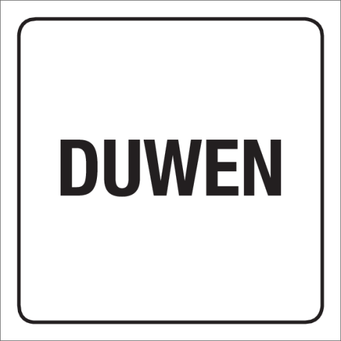 Witte sticker met de tekst duwen voor op een deur