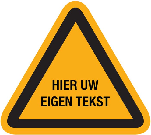 Sticker eigen tekst of pictogram waarschuwingen