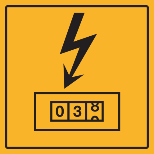 Sticker met pictogram voor het aanduiden van de elektrameter 