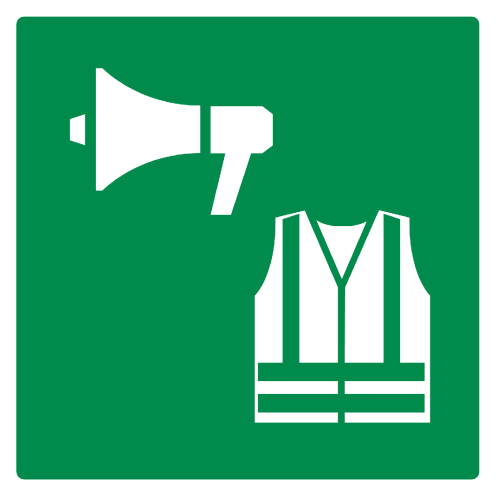 Sticker met pictogram evacuatiemateriaal volgens ISO7010 - E076