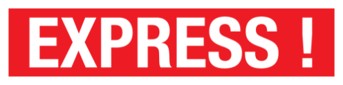 Sticker met tekst Express