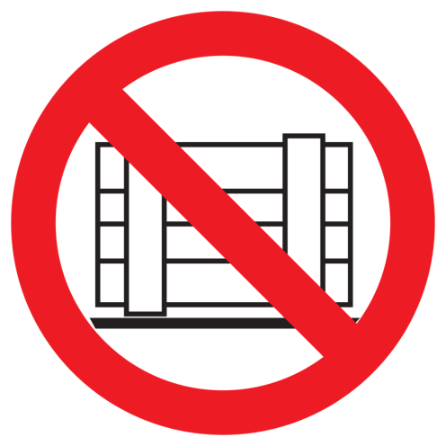 Sticker met pictogram Geen obstakels plaatsen ISO7010 - P023