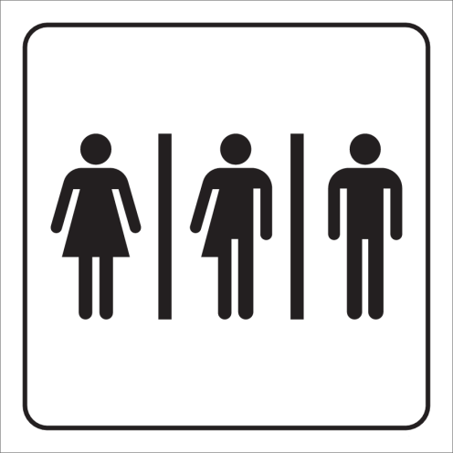 Sticker met pictogram dames, heren en genderneutraal