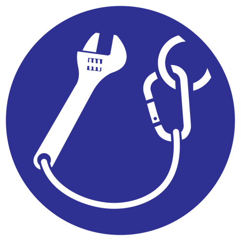 Sticker met pictogram gereedschap vastzetten - ISO7010 - M069