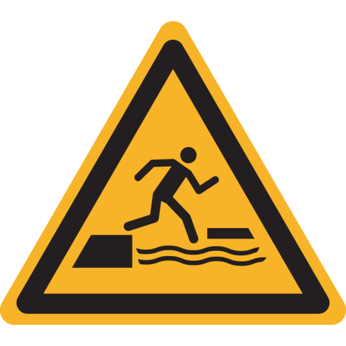 Sticker met waarschuwingspictogram gevaar voor drijvende oppervlakken - ISO7010 - W068 