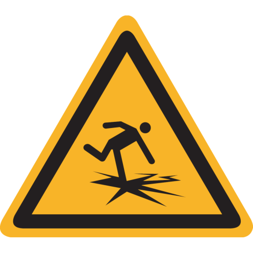 Sticker met pictogram "Waarschuwing Dun IJs" - ISO 7010 - W043