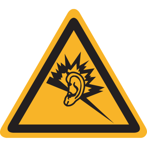 Sticker met pictogram "Waarschuwing Hard Geluid"